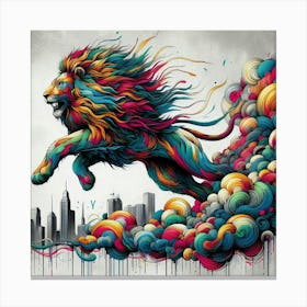 Lion Sky high Canvas Print