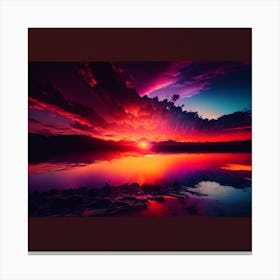 Sunset Over Water Canvas Print