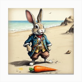 Rabbit On The Beach 3 Canvas Print