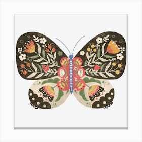 Hand drawn Floral Butterfly 1 Canvas Print