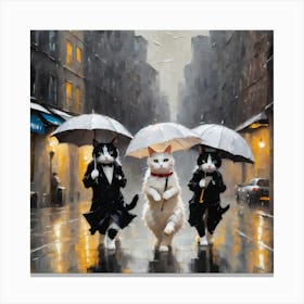 Cats In The Rain Canvas Print