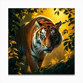 Tiger In The Forest 4 Canvas Print