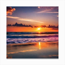 Sunset On The Beach 247 Canvas Print