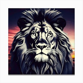 Lion At Sunset 1 Canvas Print