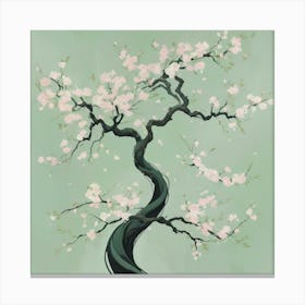 A Minimalist Painting Of A Twisted Tree Canvas Print