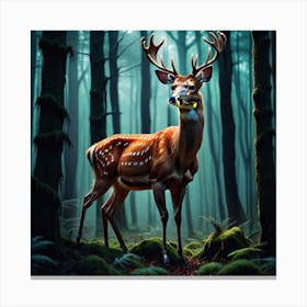 Deer In The Forest 46 Canvas Print