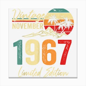 55 Year Old Vintage November 1967 55th Birthday Men Women Canvas Print