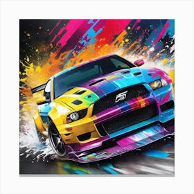Mustang Splatter Canvas Print