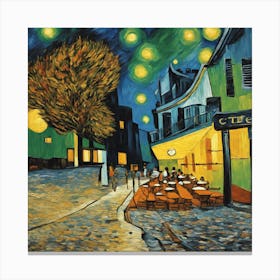 Cafe Terrace At Night, Van Gogh Art Print (3) Canvas Print