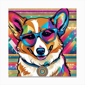 Corgi In Sunglasses 31 Canvas Print