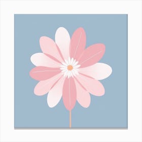 A White And Pink Flower In Minimalist Style Square Composition 711 Canvas Print