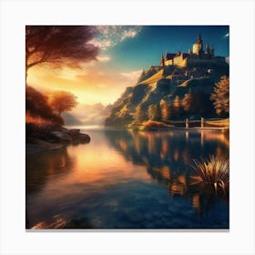 Castle By The Lake 5 Canvas Print