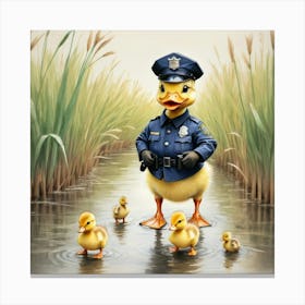 Ducks And Ducklings Canvas Print