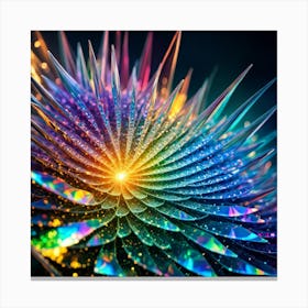 A Glossy Vibrant Color Flower Shaped Crystal Formation Picture Canvas Print