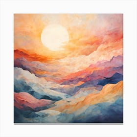 Sunset In The Mountains 3 Canvas Print