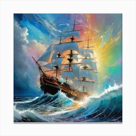 Albedobase Xl Seascape Ship On The High Seas Storm High Waves 1 Canvas Print