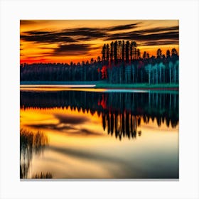 Sunset In The Forest 18 Canvas Print