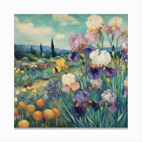 Iris Field Vincent Van Gogh Art Print 2 Canvas Print