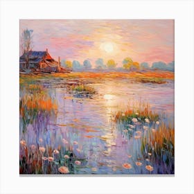 Sunset By The Lake Canvas Print