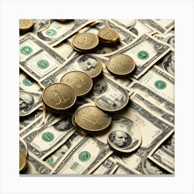 Money And Coins Canvas Print