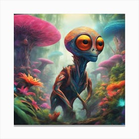 Imagination, Trippy, Synesthesia, Ultraneonenergypunk, Unique Alien Creatures With Faces That Looks (17) Canvas Print