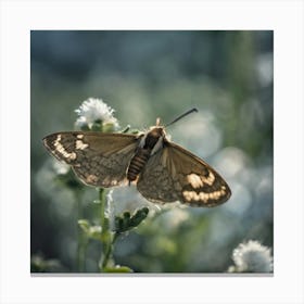Butterfly On A Flower 3 Canvas Print