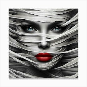 Woman With Twisted Hair Canvas Print