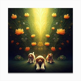 Angels And Puppies Canvas Print