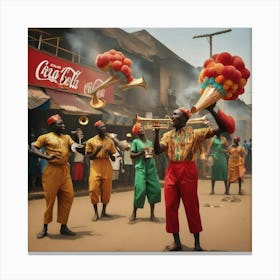 Street Musicians In Ghana Canvas Print