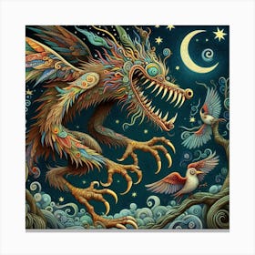 Dragon Of The Night Canvas Print