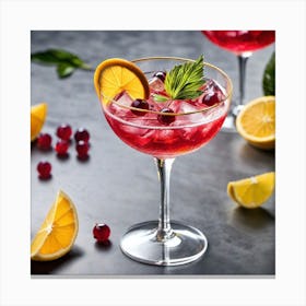 Cocktail With Cranberries Canvas Print