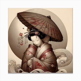 Creativel Geisha Illustration 175 Canvas Print