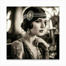 Woman With Tattoos Canvas Print