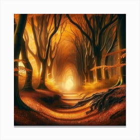 Enchanted Autumn Pathway - Wall Print Art Canvas Print