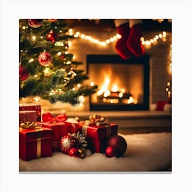 Christmas Tree Stock Videos & Royalty-Free Footage Canvas Print