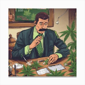 Weed Smoking Man 1 Canvas Print