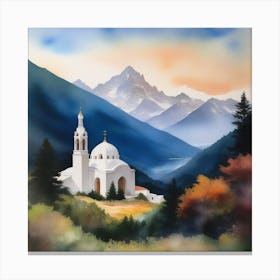 Church In The Mountains 2 Canvas Print