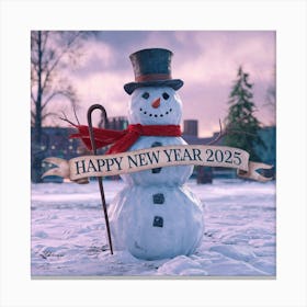 A Cinematic Medium Shot Of A Snowman Wit W66dtprdtmqfwji9w Hhmg U6mui5pis52qmf9t7suo5a Canvas Print