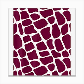 Giraffe Animal Print Maroon Giraffe Pattern Canvas Print