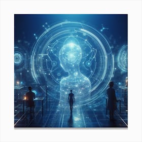 Futuristic People In Space Canvas Print