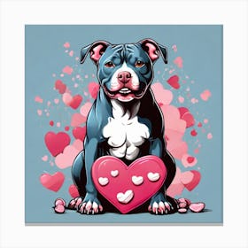 Valentine's Day pitbull Canvas Print