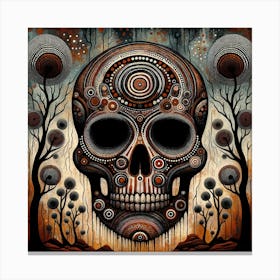 Skull In The Forest Canvas Print