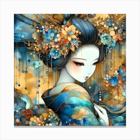 Creative Geisha Illustration 89 Canvas Print