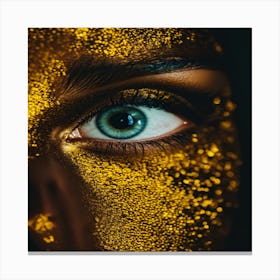 Gold Glitter Face Canvas Print