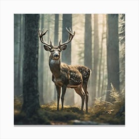Deer In The Forest 62 Canvas Print