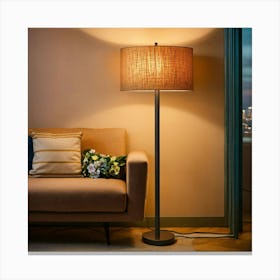 A Photo Of A Floor Lamp With A Lampshade 1 Canvas Print