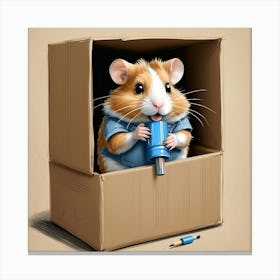 Hamster In A Box 5 Canvas Print