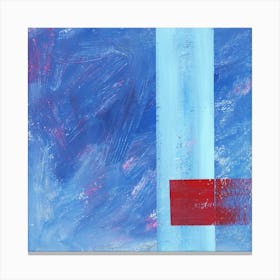 Geometrical Delicacy - abstract art square blue minimal red shapes geometry blocks Canvas Print