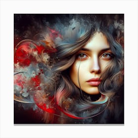 Abstract Portrait Of A Woman Canvas Print