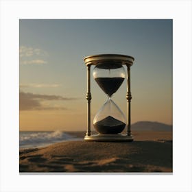 Hourglass On The Beach Canvas Print